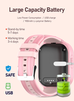 Montre connectée 4G pour enfants VDF97, clôture géographique, écran 1,85 pouces, suivi GPS, positionnement LBS+WiFi, bouton d'appel SOS, appel vidéo, montre intelligente pour enfants