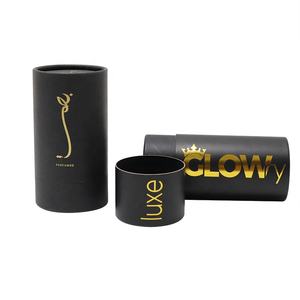 Cylindre en papier kraft écologique pour soins de la peau, impression quadricolore et dorure à chaud pour emballage de flacon de parfum - Product Image 1