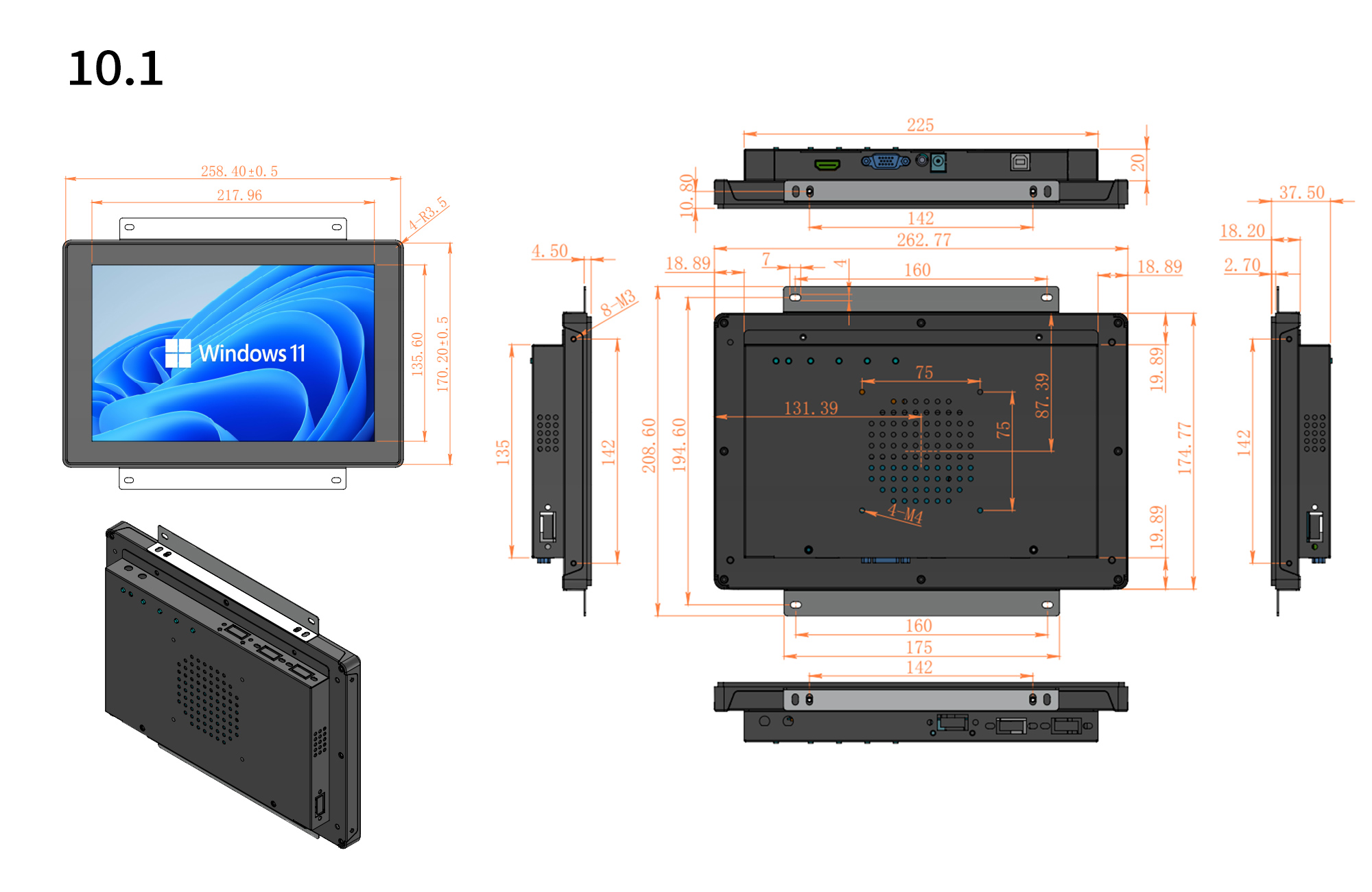Monitor da 10,1"