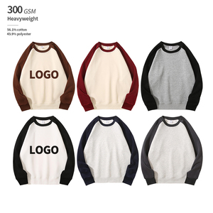 เสื้อสเวตเชิ้ตแขนยาวคอกลมแบบแร็กแลนพร้อมโลโก้สั่งทำพิเศษ ผ้าถักเนื้อหนัก 300 GSM ผสมคอตตอนและโพลีเอสเตอร์ ทรงปกติ ไม่หดตัว - Product Image 1