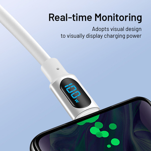 Haute qualité 100W 5A USB-A à C Type C à Type C PD câble de charge rapide pour Huawei <span class=keywords><strong>iPhone</strong></span> 14 15 affichage numérique câble USB <span class=keywords><strong>alimentation</strong></span> - Product Image 4