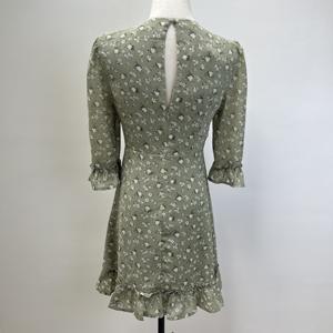 2025 फ्रेंच शैली के कपड़े निर्माता कस्टम गर्दन छोटी पफ आस्तीन मिनी डेज़ी रूफले पोशाक महिलाओं के लिए - Product Image 6