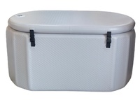Baignoire à glace inclinée portable d'extérieur en PVC à double paroi, gonflable et pliable, pour trempage et récupération sportive, 60 gal+, 1 personne