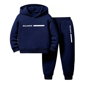 Set Casual Minimalista per Bambini 4-7 Anni, Blu Royal, 2 Pezzi: Felpa con Stampa e Pantaloni Jogger, Vendita all'Ingrosso - Product Image 4
