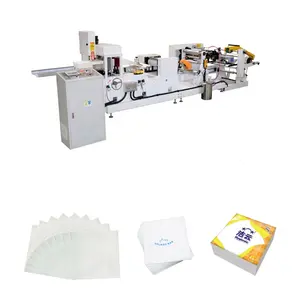 1/4 Vouwen En 1/8 Vouwen 2 Kleuren Afdrukken Servet Tissue Papier Maken Machine Met Lijm Lamineren