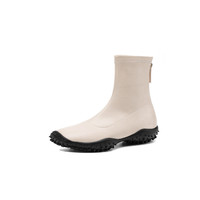 Bottines en cuir extensible blanc chic pour femme, faites à la main, couleur crème, talon de 3,5 cm, chaussures confortables, fabricant OEM