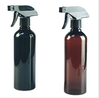 Bouteilles en plastique PET ambrées personnalisées pour spray de nettoyage d'ambiance avec logo, vente en gros, bouteilles en plastique transparentes jetables de 500 ml avec pulvérisateur