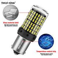 TECH KING-Clignotant à LED décodé 1156 3014 144smd 1156 BA15S BAU15S T20 1157 double contact ampoule de frein LED pour voiture