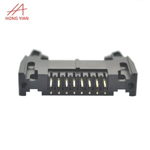 Pitch 2.0 2.54mm Straight Angle 180 Degree Wire TO Board Flat Cable Plug Entry PCB 16P Black and Grey Ejector Header Connector