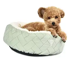 Pet Products Supplier New Eco Friendly rPET Recycle Plastic Material Pet Round Bed Dog Bed