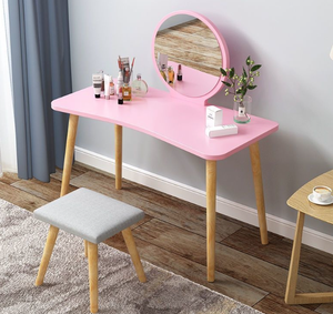 Modern LED Solid Wood <strong>Vanity</strong> Table <strong>with</strong> Bow <strong>Back</strong> <strong>Chair</strong> and Lighted Mirror White Makeup Desk for Bedroom &amp; Bathroom - Product Image 4