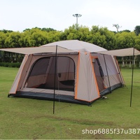 Équipement de camping haut de gamme, tente imperméable à double couche pour l'été, deux chambres, salon, 3-6-12 personnes, grande tente en tissu Oxford 2000-3000 mm
