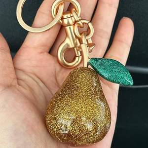 Porte-clés en forme de poire de haute qualité, porte-clés mignon en forme de fruit, breloques pour sac à main, porte-monnaie, porte-clés, accessoires pour femmes, cadeau de Noël, cadeau d'anniversaire - Product Image 3