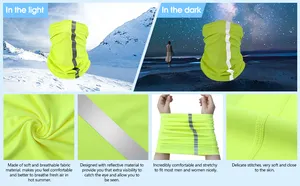 Neck Gaiter Reflective Tube Bandana Safety Multifunctional Headwear Neon Fishing Face Shield Warmer For Men