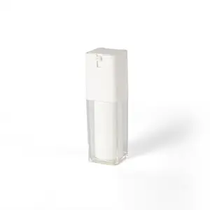 Kare şekli döndür kozmetik ambalaj sarhoş fil Serum havasız losyon pompa şişesi 15ml 30ml 50ml