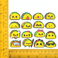 Accessoires de décoration pour chaussures en caoutchouc souple, style dessin animé mignon, amovibles, thème tacos mexicains, pour sabots, vente en gros