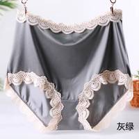 Braguitas de bikini florales de encaje y satén para uso diario, para mujeres de talla grande (100-120 kg), ropa interior de nailon sin costuras.