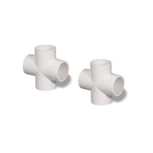 Connecteur <span class=keywords><strong>PVC</strong></span> blanc personnalisé à 4 voies - Raccord de tuyau à diamètre égal pour l'aquaculture, coude et té en <span class=keywords><strong>PVC</strong></span> - Product Image 3