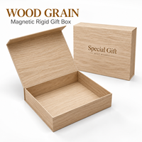 Boîte cadeau rigide à fermeture magnétique en bois grainé de luxe avec logo personnalisé, emballage en papier premium pour thé, bougies, parfums d'intérieur, cadeaux