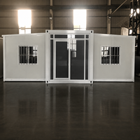 Maison conteneur modulaire préfabriquée extensible à double aile de 20 pieds, amovible, mobile, pliable, espace de vie extérieur, modèle YJ004