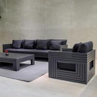 Ensemble de salle à manger moderne tout temps avec le même motif en aluminium Ensemble de mobilier d'extérieur pour canapé de jardin et chaise de piscine