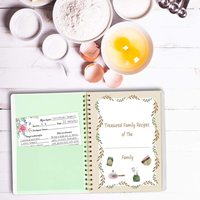 Cahier de recettes Journal Livre de recettes vierge Livre de recettes 8.5 "X 11" Livre de recettes vierge pour écrire avec des autocollants d'onglets