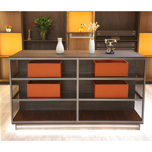 Custom Factory Aluminium Living Room Glass Wall-in Closet Island cabinet shelf