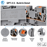 Bloc de bornes sur rail DIN QPT-2.5 2,5 mm² 800 V 24 A, connexion à ressort enfichable, connecteur de fil traversant AWG 26-12