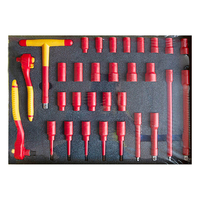 Ensemble d'outils isolés électriques 68 pièces avec clé à anneau, clé en T et douilles, armoire à outils à 7 tiroirs, certifié VDE et GS