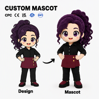 Costume de mascotte professionnel personnalisé pour femme, idéal pour événements d'entreprise, personnage de dessin animé comptable, costume de mascotte sur mesure