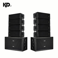 Système de sonorisation Line Array actif de grande taille, 8 enceintes large bande, 2 caissons de basses, aimant néodyme, 5600W RMS, contrôlé par DSP pour les grands événements