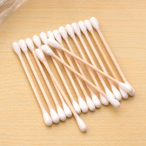 สำลีก้านไม้ ปลายสองด้าน แพ็ค 100 ชิ้น เครื่องมือทำความสะอาดเครื่องสำอาง - Product Image 2
