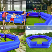 Piscine à balles gonflable bleue multifonctionnelle, arène interactive avec système de gonflage rapide pour divers jeux de balles
