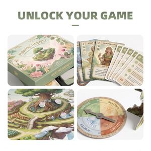 F Nature-inspired Handmade Carrom Board <b>Set</b> Floating Island Map Resource Tokens Adult Tabletop Play Strategy Board Game - Product Image 3