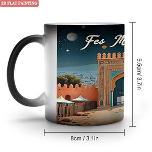 Art Craft DIY Blank Mug 11oz Frosted Black Ceramic Heat Sensitive Color Changing <b>Magic</b> <b>Cup</b> - Product Image 1