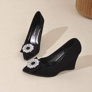 Nouvelles Chaussures Professionnelles à Talons Compensés et Bout Pointu pour Femmes, Grande Taille, Plateforme Style Européen et Américain, Bouche Peu Profonde, Pointure 43 - Product Image 3