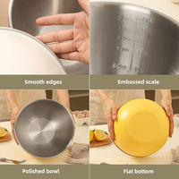 Ensemble de bols mélangeurs empilables en acier inoxydable, grande capacité, profonds, durables, adaptés aux aliments, pour usage commercial en cuisine, vente en gros