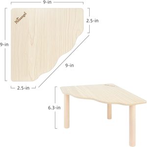 JUNJI Plataforma automática de madera Mascotas pequeñas Enano Sirio Hamsters Gerbils Degus Otras criaturas Cuenco Incluido Jugar Uso de alimentos - Product Image 3
