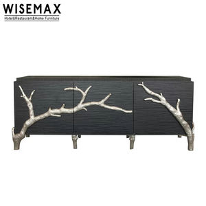 WISEMAX — meuble de luxe à 3 portes avec pied en métal doré, <span class=keywords><strong>armoire</strong></span> de télévision moderne pour salon, buffet de maison - Product Image 5