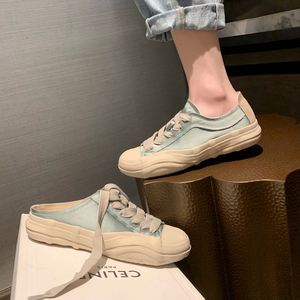 Zapatos de Satén para Mujer 2026, Sandalias Planas Casuales con Punta Abierta, Tacón Bajo, Transpirables, Versátiles, para el Día a Día, con Punta Redonda y Suela Gruesa - Product Image 1