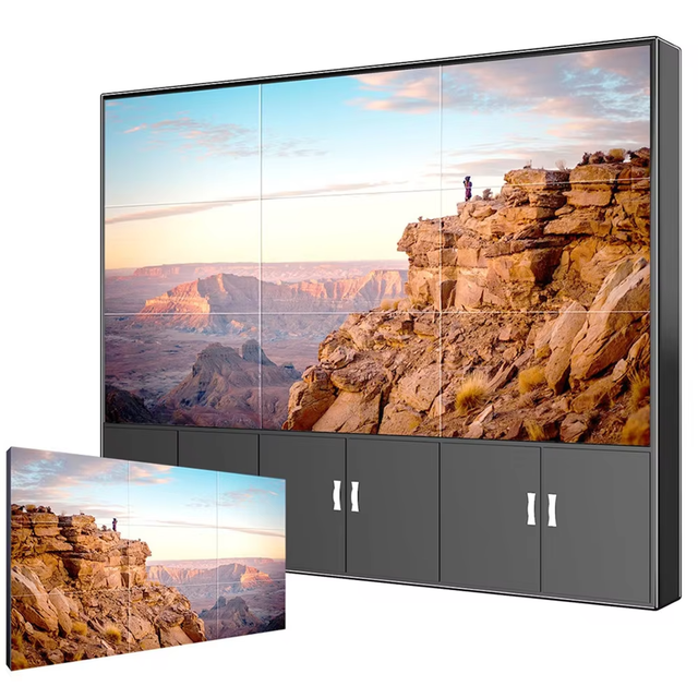 Commercial Stage Background Thin Bezel Sexy Video Full Hd Indoor Lcd Advertising Splicing Wall 3x3 Lcd Video Wall With Cabinet