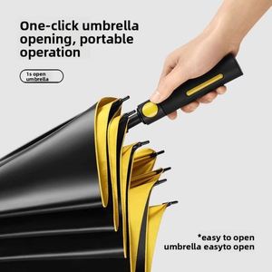 Paraguas de Golf Semiautomático Extra Grande con Mango Largo, 8 Varillas, Resistente a la Intemperie, con Revestimiento Negro Grueso y Protección Solar - Product Image 3