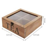 Boîte à thé en bambou moderne personnalisée avec logo, 9 compartiments, coffret en bois de qualité supérieure, couvercle en acrylique transparent, stockage de luxe de qualité alimentaire