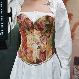 Corsets floraux grande taille haut <span class=keywords><strong>corset</strong></span> <span class=keywords><strong>rose</strong></span> rouge imprimé overbust sexy vintage - Product Image 6