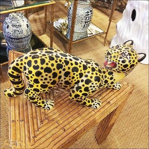 Escultura de leopardo de <span class=keywords><strong>animal</strong></span> de fibra de vidrio personalizada para exteriores, estatua artística de resina para jardín y Casa, regalo - Product Image 4