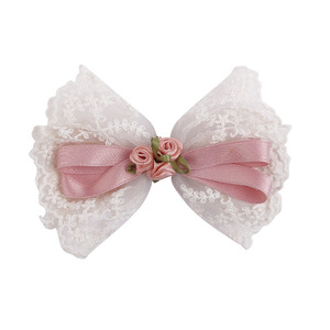 <b>Sweet</b> and gentle ribbon hair tie with bow, hair clip, spring clip, top clip, girly lace <b>flower</b> head accessory - Product Image 5