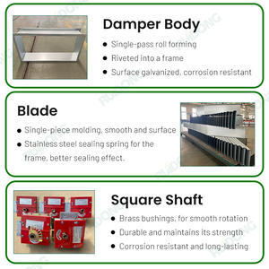 Amortisseur de feu carré pour conduit de cvc, fumée électrique <span class=keywords><strong>ou</strong></span> amortisseur de feu motorisé - Product Image 3