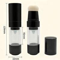Flacon pompe airless rechargeable de 15 ml pour fond de teint avec applicateur éponge / pinceau de maquillage