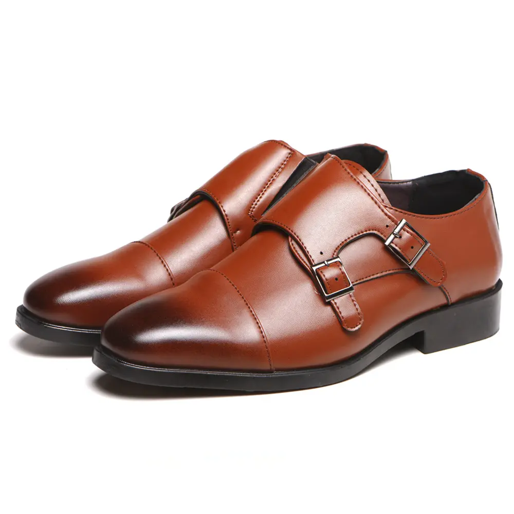 Sıcak satış büyük boy 47 erkekler ofis rahat resmi loafer'lar elbise ayakkabı lüks rahat toka askı deri erkek erkek resmi ayakkabı