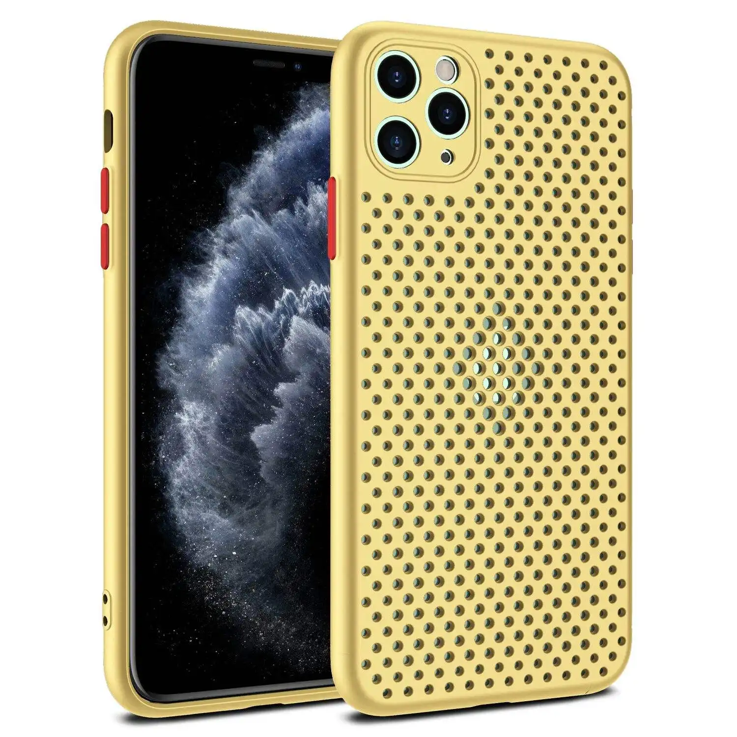 Funda de teléfono de refrigeración transpirable con disipación de calor para iPhone 15 14 13 12 11 PRO MAX con protección de cámara